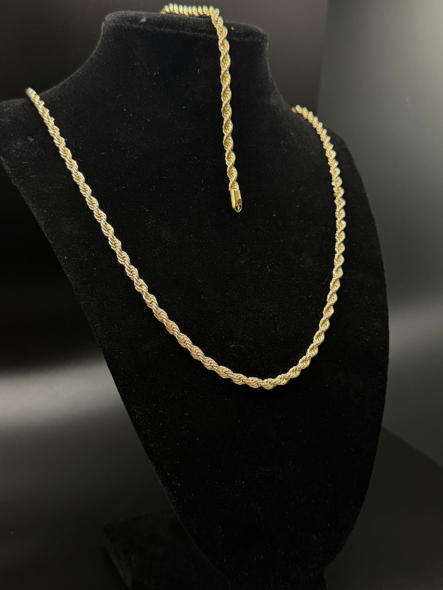 Rope Chain Necklace and Bracelet Set