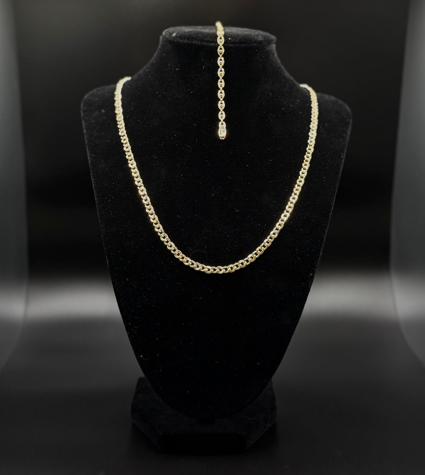 Cuban Chain Necklace and Bracelet Set