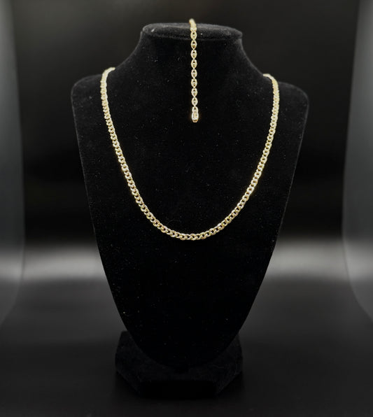 Cuban Chain Necklace and Bracelet Set